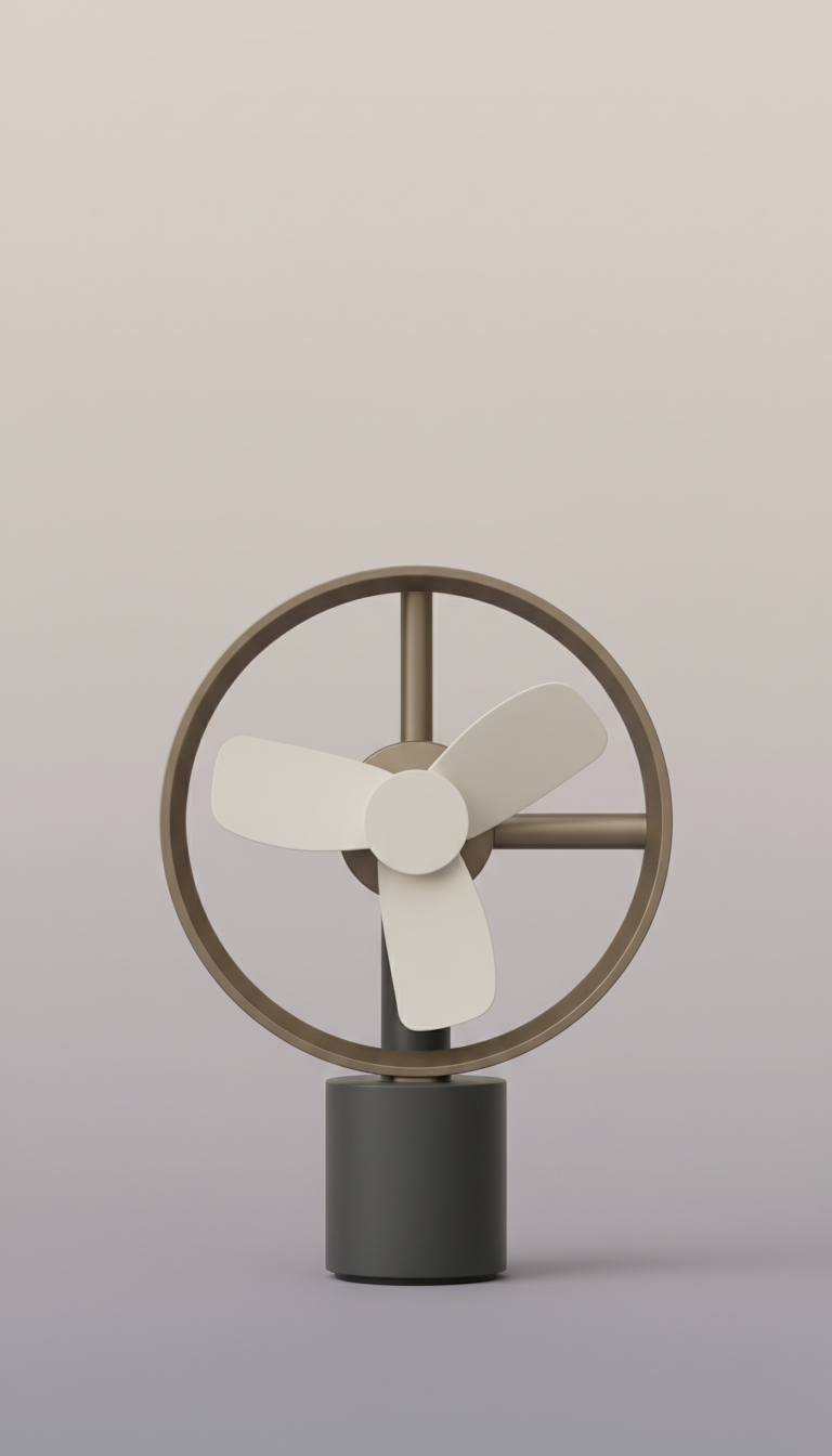 Brushed Metal Table Fan With Quiet Motor
