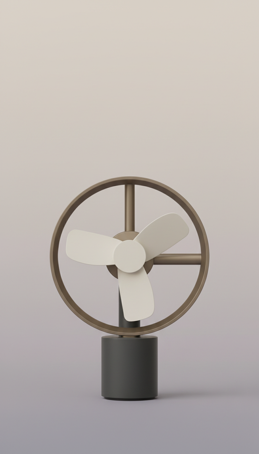 Brushed Metal Table Fan With Quiet Motor